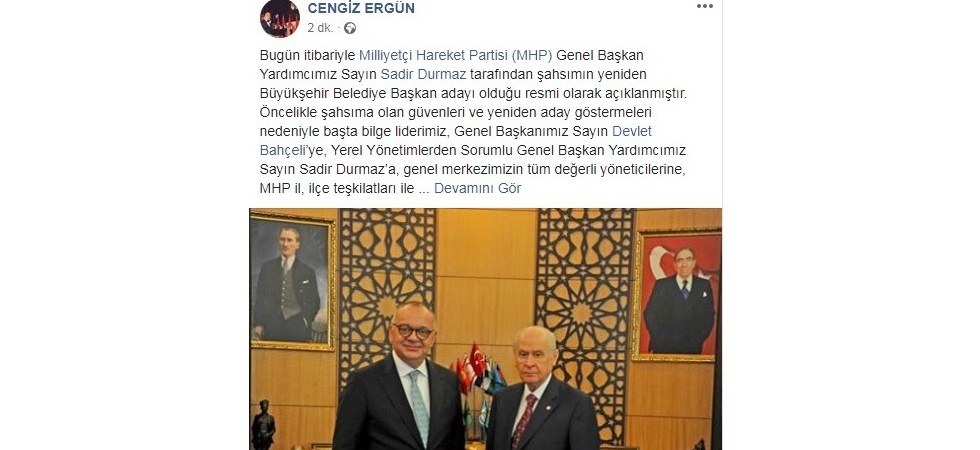 MHP Manisa'da Cengiz Ergün'e güveniyor