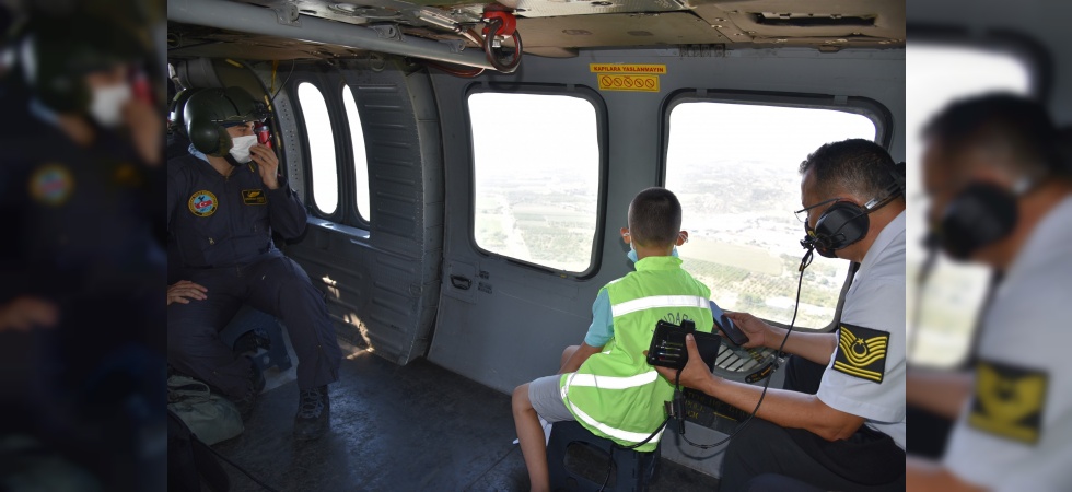 8 yaşındaki Ali’nin helikopterle uçma hayali gerçek oldu