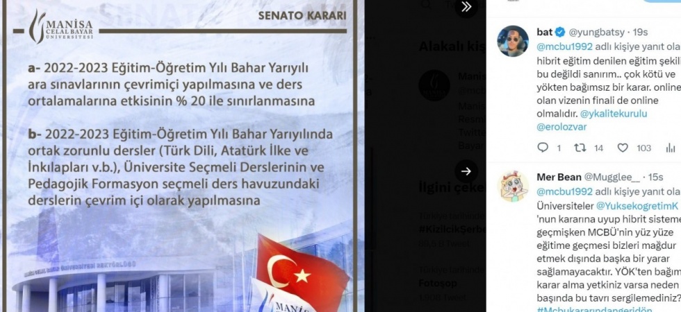 Manisa CBÜ Senatosunun aldığı karar tepkiye neden oldu