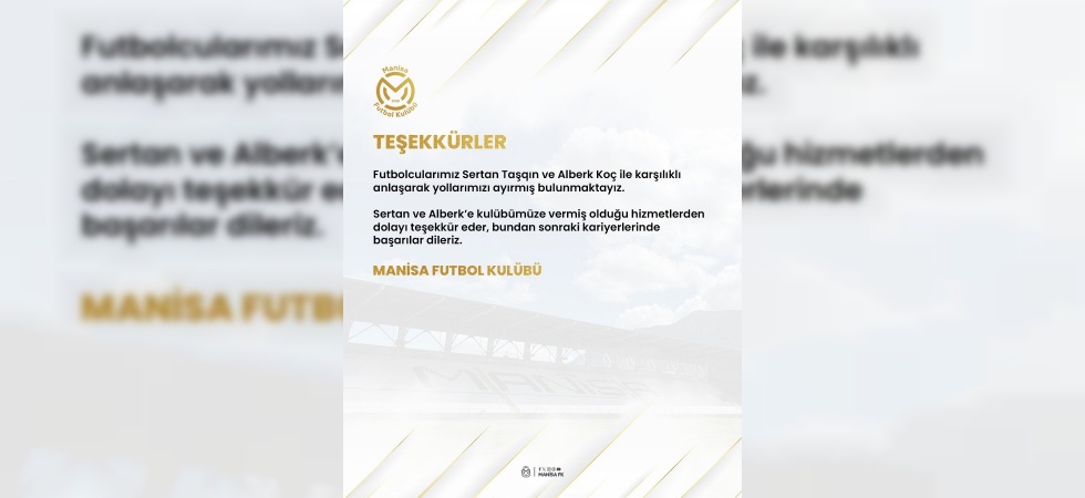 Manisa FK, iki futbolcusu ile yollarını ayırdı