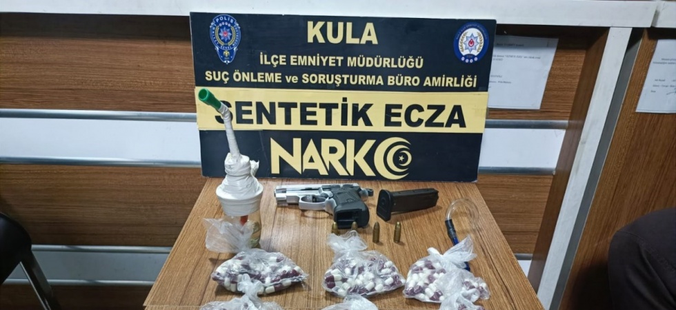 Kula’da 479 sentetik hap ele geçirildi