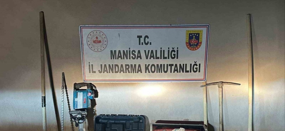 Ormanlık alanda kaçak kazıya suçüstü