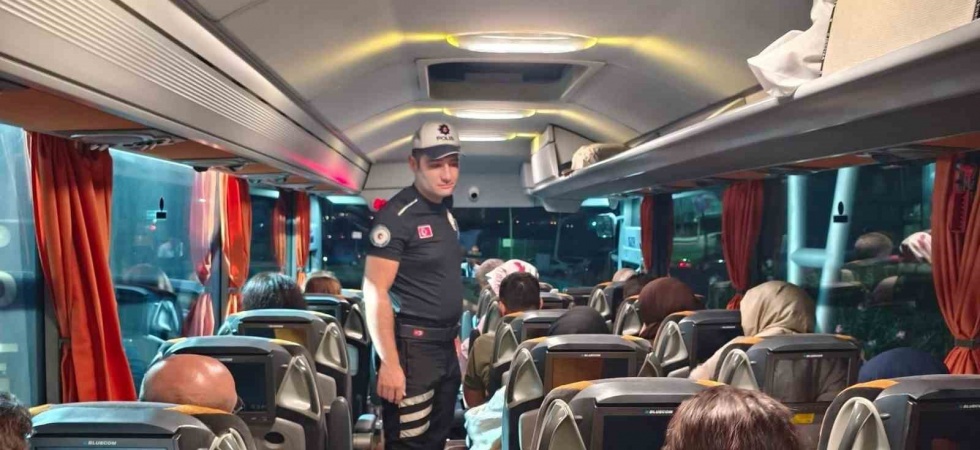 Otobüslerde emniyet kemeri denetimi yapıldı
