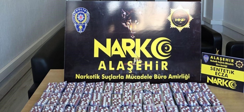 Alaşehir’de 4 bin 191 sentetik hap ele geçirildi