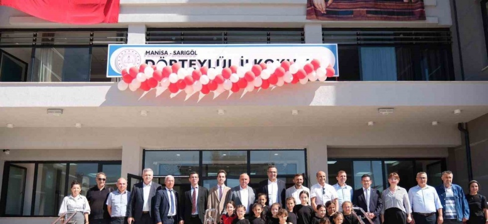 Sarıgöl’ün en büyük okulu yeni binasında ilk törenini yaptı