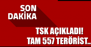 TSK AÇIKLADI! TAM 557 TERÖRİST...