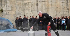 Hastane personeline uygulamalı yangın eğitimi