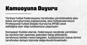 Somaspor’dan, PFDK’ya sevk edilen futbolcularıyla ilgili açıklama