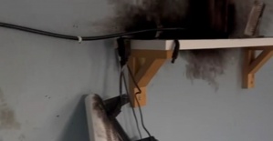 Turgutlu’da bir eve yıldırım düştü