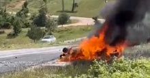 Manisa’da feci kaza: Araç sürücüsü yanarak can verdi, 7 kişi yaralandı